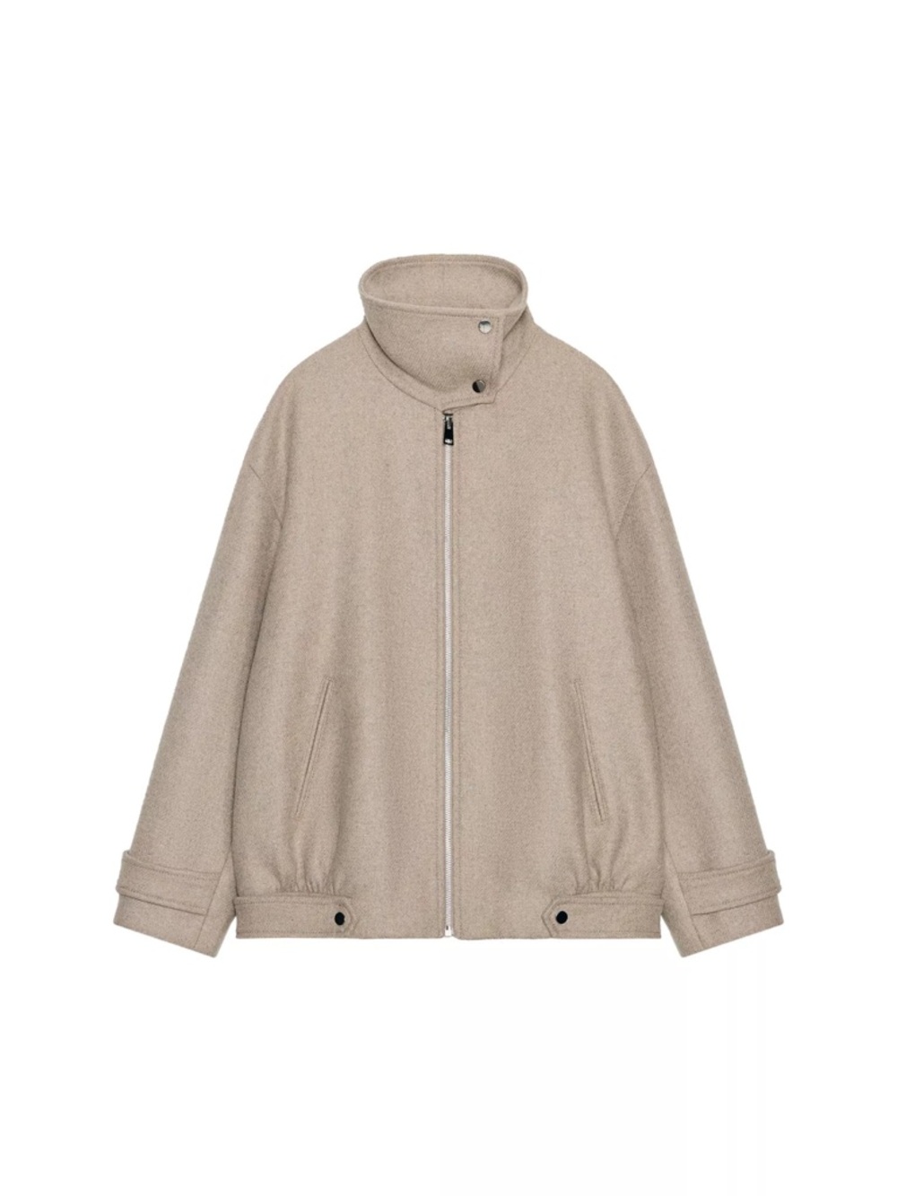 Zara Neutral Taupe Belted Jacket